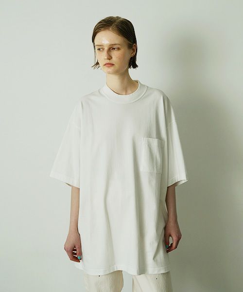 YOKO SAKAMOTOヨーコサカモト BIG TUBE POCKET T-SHIRT[WHITE/YS-25SS-102