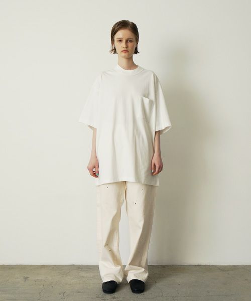 YOKO SAKAMOTOヨーコサカモト BIG TUBE POCKET T-SHIRT[WHITE/YS-25SS-102