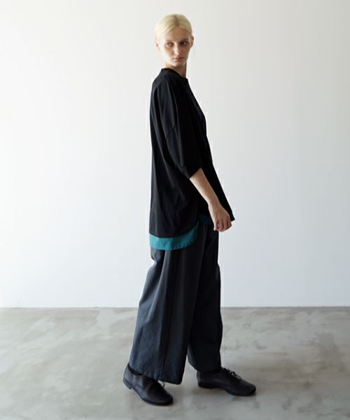 VUヴウtwo slit t-shirt [BLACK×BLUE GREEN] vu-cut-004重ねスリットtシャツ