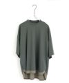 VUヴウtwo slit t-shirt [DEEP KHAKI×OLIVE] vu-cut-004重ねスリットtシャツ