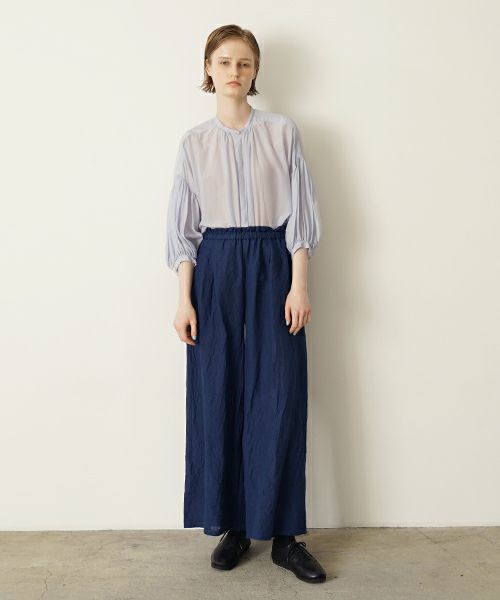 suzuki takayukiスズキタカユキgarthered pants II [S251-32/dark blue]ギャザーパンツ