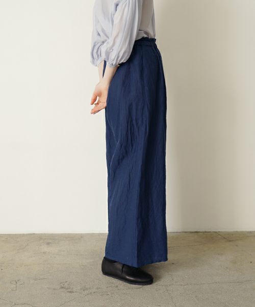 suzuki takayukiスズキタカユキgarthered pants II [S251-32/dark blue]ギャザーパンツ