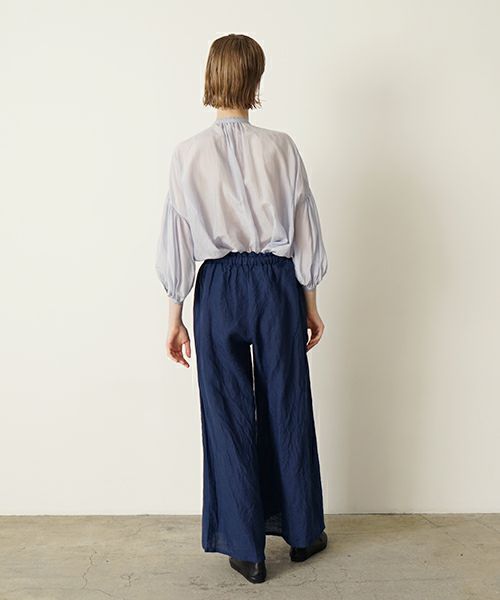 suzuki takayukiスズキタカユキgarthered pants II [S251-32/dark blue]ギャザーパンツ
