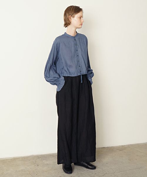 suzuki takayukiスズキタカユキgarthered pants II [S251-32/black]ギャザーパンツ