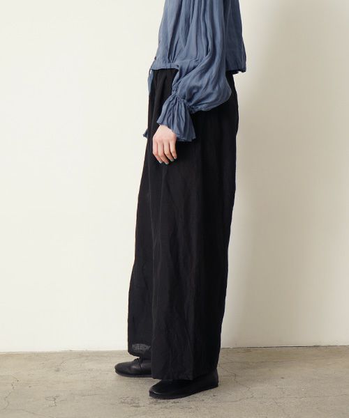 suzuki takayukiスズキタカユキgarthered pants II [S251-32/black]ギャザーパンツ