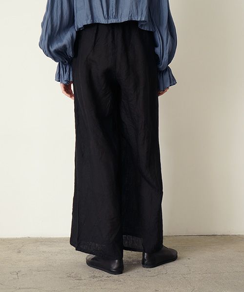 suzuki takayukiスズキタカユキgarthered pants II [S251-32/black]ギャザーパンツ