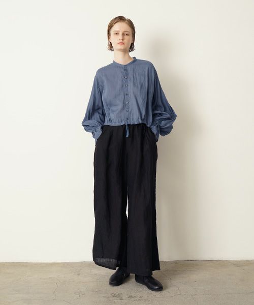 suzuki takayukiスズキタカユキgarthered pants II [S251-32/black]ギャザーパンツ