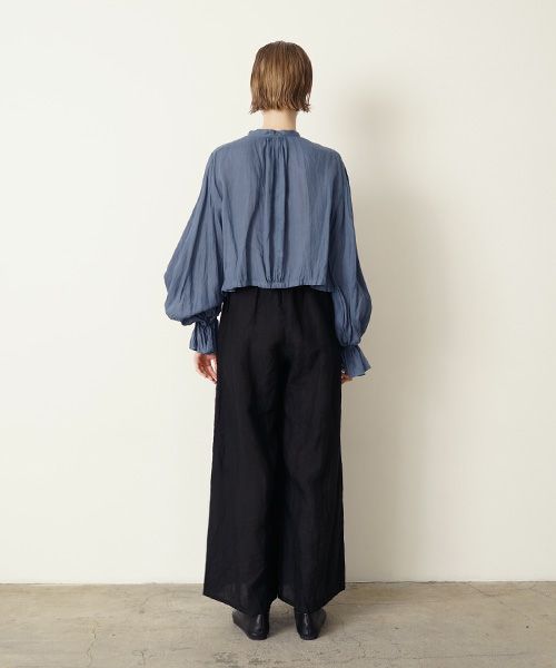 suzuki takayukiスズキタカユキgarthered pants II [S251-32/black]ギャザーパンツ