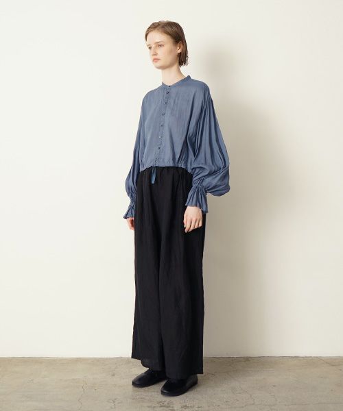 suzuki takayukiスズキタカユキgarthered pants II [S251-32/black]ギャザーパンツ