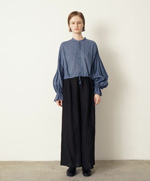 suzuki takayukiスズキタカユキgarthered pants II [S251-32/black]ギャザーパンツ