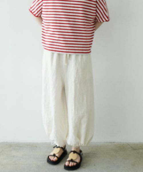 ミホウメザワ　冬パンツ miho umezawa｜PLAIN WEAVE DENIM unisex cocoon pants -indigo