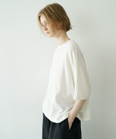 Mochi / home&miles<br>モチ / ホーム＆マイルズ<br>suvin puff t-shirt [white]<br>ms25hm-to-01