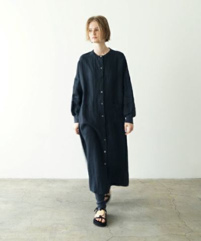 Mochi / home&miles<br>モチ / ホーム＆マイルズ<br>shirt one-piece [sumi]<br>ms25hm-op-01