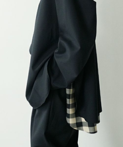 VU ヴウ two slit shirts washable wool [PLAIN×CHECK] vu-sht-004