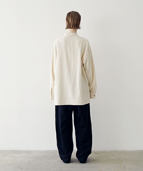VUヴウwide stand collar shirts nep cotton silk [OFF WHITE] vu-sht-008