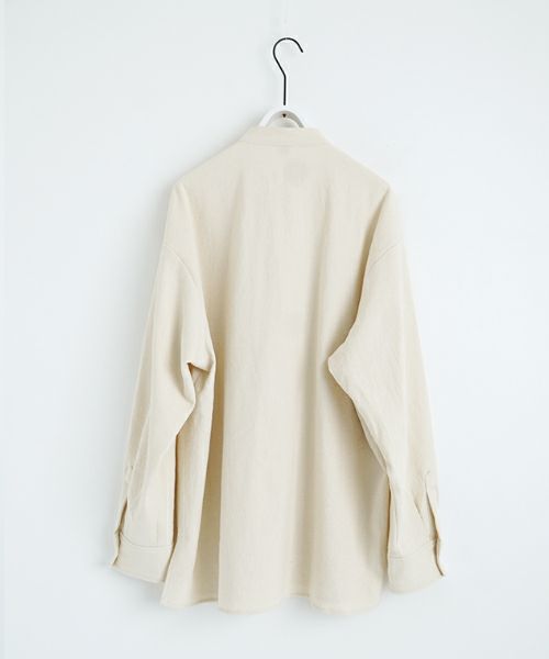 VUヴウwide stand collar shirts nep cotton silk [OFF WHITE] vu-sht-008