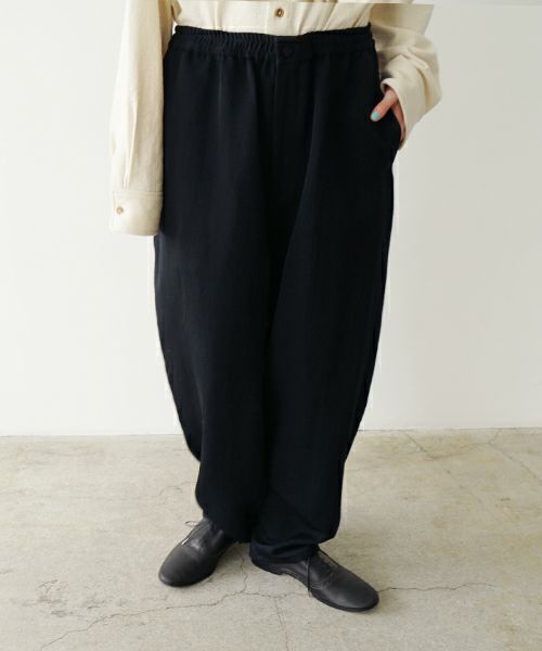 VUヴウeasy pants linen wool [BLACK] vu-pnt-008
