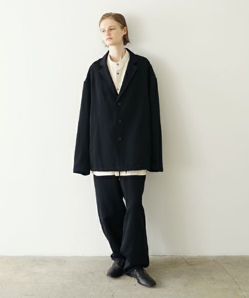 VU ヴウ coach jacket linen wool [BLACK] vu-blu-007