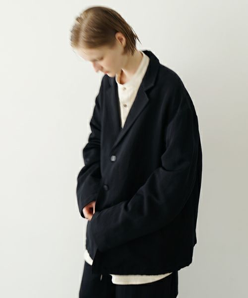 VU ヴウ coach jacket linen wool [BLACK] vu-blu-007
