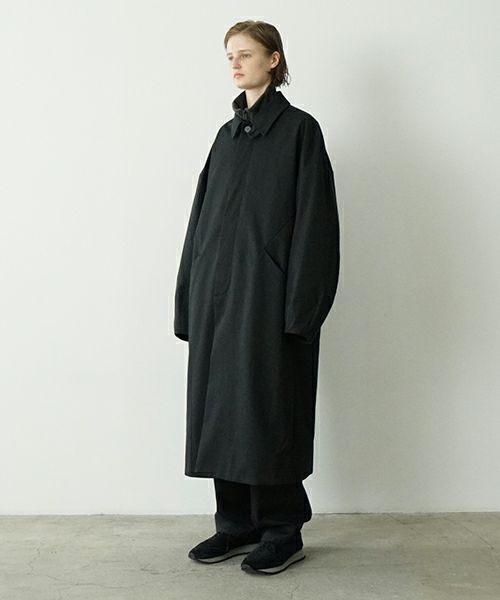 VU ヴウ long soutien collar coat finx cotton BLACK] vu-cot-003