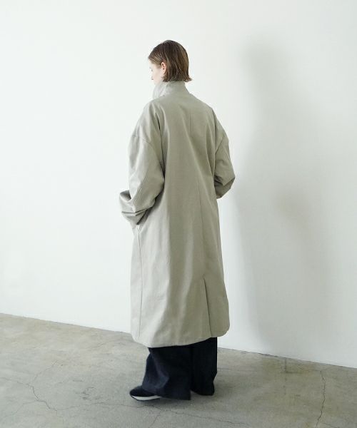VUヴウlong soutien collar coat finx cotton [CHALK] vu-cot-003