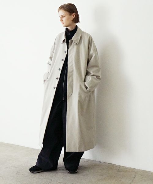 VUヴウlong soutien collar coat finx cotton [CHALK] vu-cot-003