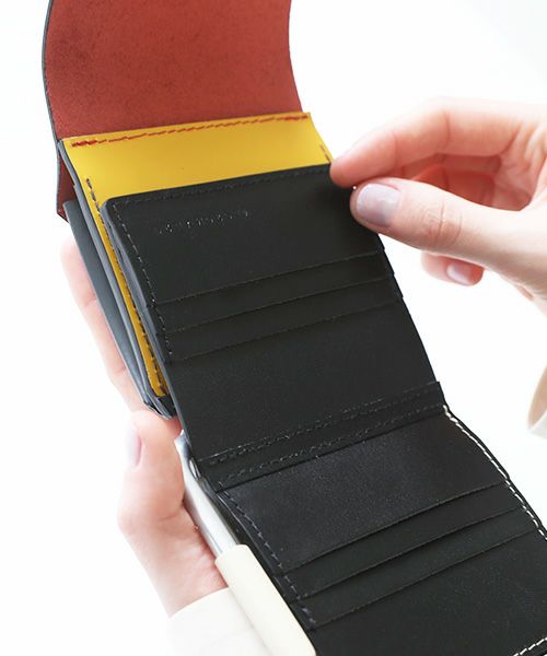美品　macromauro WALLET 三つ折り財布 コンパクト macromauro マクロマウロ AL FOLD WALLET [BLACK]