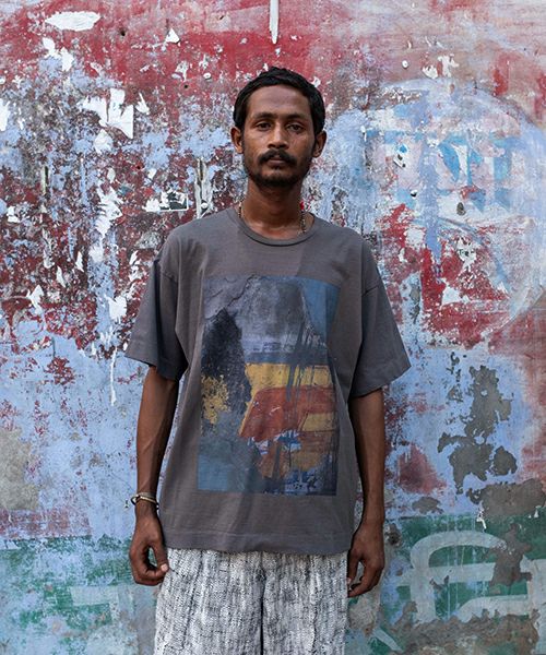 YANTOR　ヤントル　Kashi Wall T-shirts[Y255CS01/CHARCOAL]