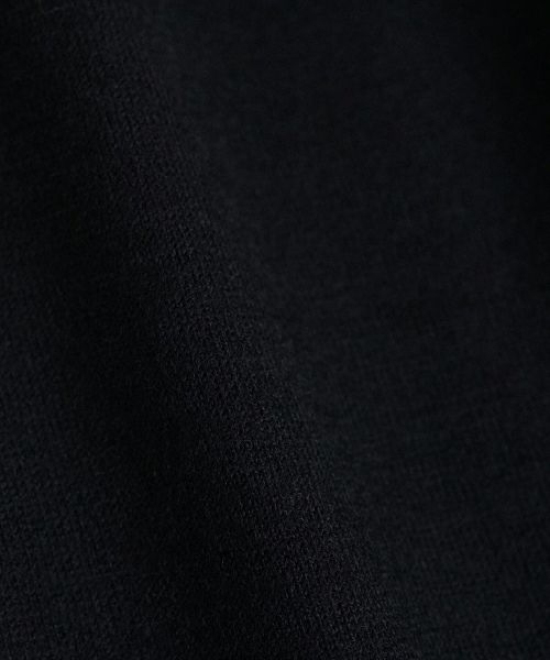 VU ヴウ petite high neck layered long knit washable wool  [BLACK×BLUE] vum-kn-02