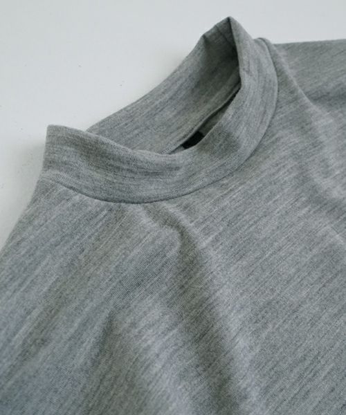 VU ヴウ petite high neck layered long knit washable wool [HEATHER GRAY MIX] vum-kn-02