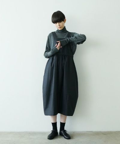 Mochi<br>モチ<br>bud dress [charcoal gray/256-Mochi-02]