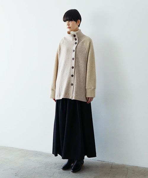 Mochiモチside button knit cardigan [mocha/ma25-kn-03]