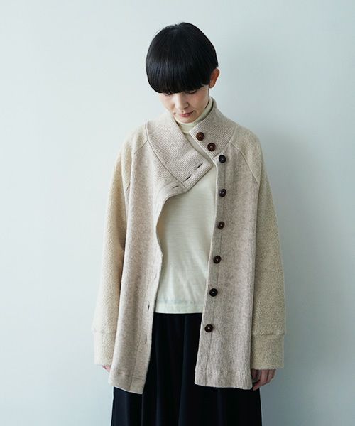 Mochiモチside button knit cardigan [mocha/ma25-kn-03]