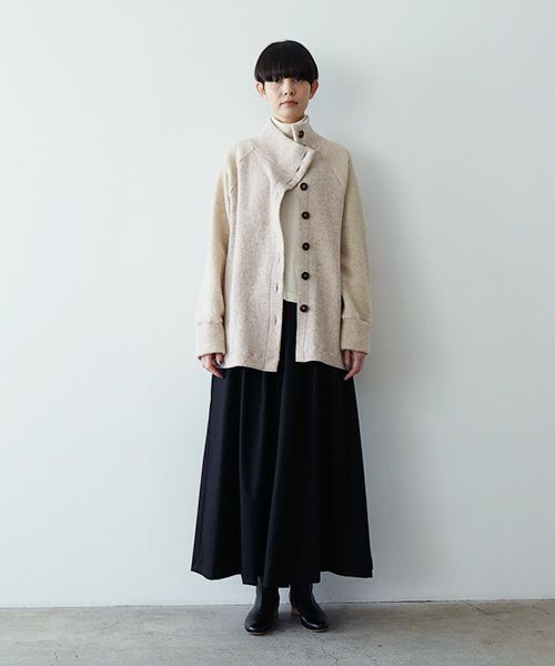 Mochiモチside button knit cardigan [mocha/ma25-kn-03]