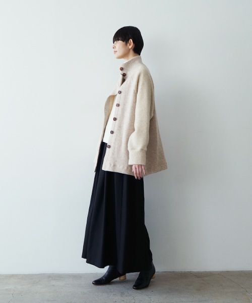 Mochiモチside button knit cardigan [mocha/ma25-kn-03]