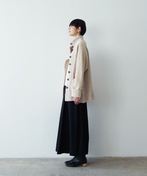 Mochiモチside button knit cardigan [mocha/ma25-kn-03]