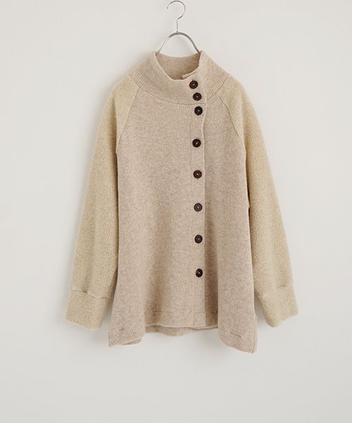 Mochiモチside button knit cardigan [mocha/ma25-kn-03]