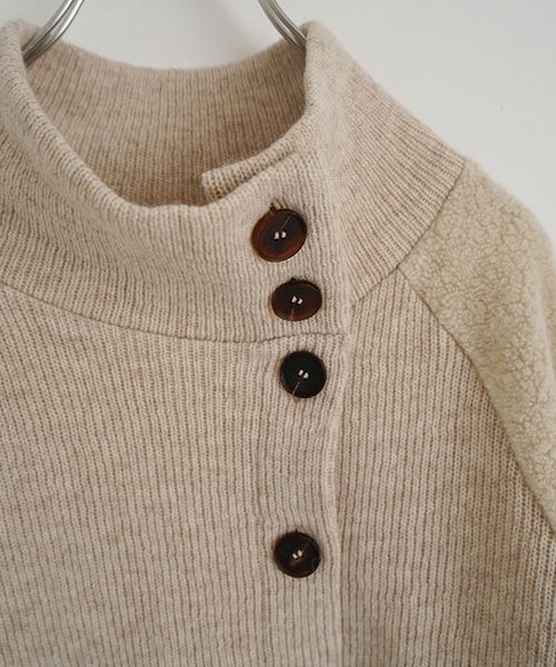 Mochiモチside button knit cardigan [mocha/ma25-kn-03]