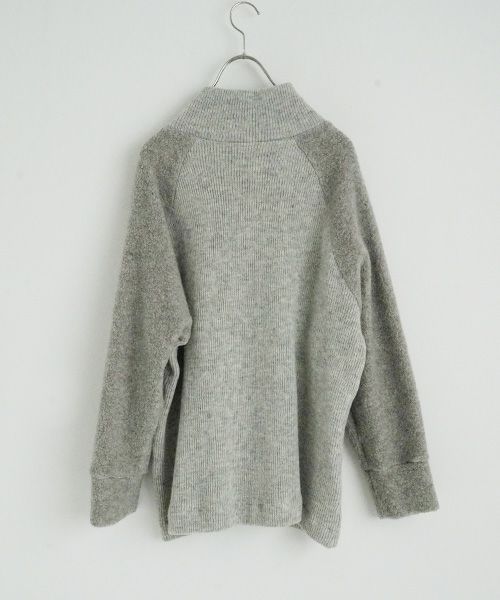  Mochiモチside button knit cardigan [grey/ma25-kn-03]