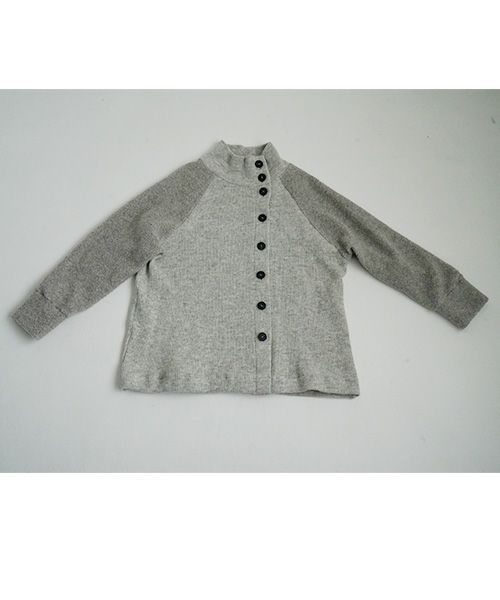  Mochiモチside button knit cardigan [grey/ma25-kn-03]