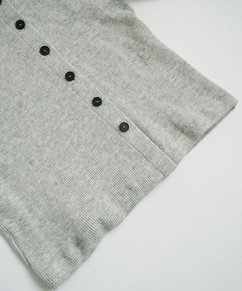  Mochiモチside button knit cardigan [grey/ma25-kn-03]