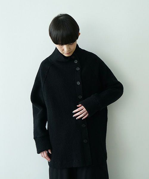 Mochiモチside button knit cardigan [black/ma25-kn-03]