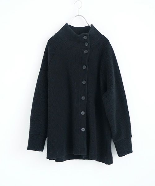 Mochiモチside button knit cardigan [black/ma25-kn-03]