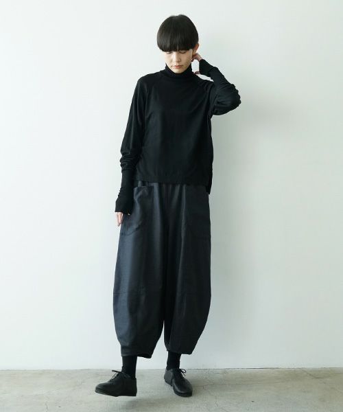 Mochiモチlong sleeve turtle knit [black/ma25-kn-02]