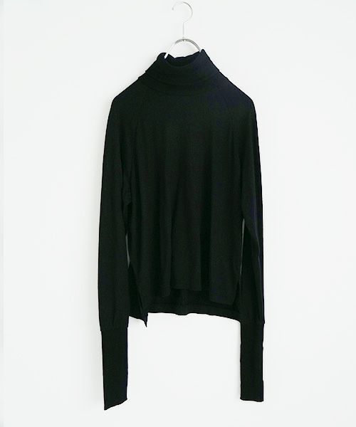 Mochiモチlong sleeve turtle knit [black/ma25-kn-02]