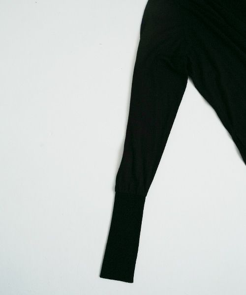 Mochiモチlong sleeve turtle knit [black/ma25-kn-02]