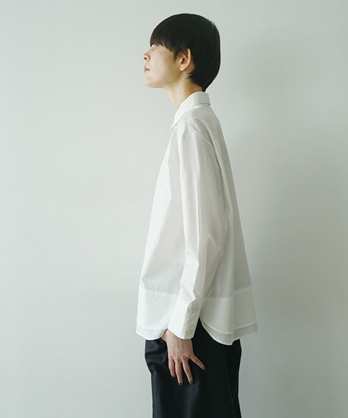 Mochiモチfinx cotton double slit shirt [off white/ma25-b-01]