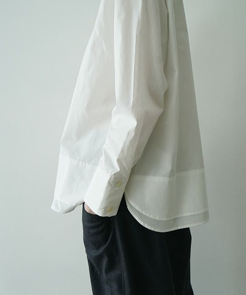 Mochiモチfinx cotton double slit shirt [off white/ma25-b-01]