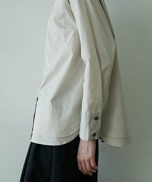 Mochiモチfinx cotton double slit shirt [off beige/ma25-b-01] 