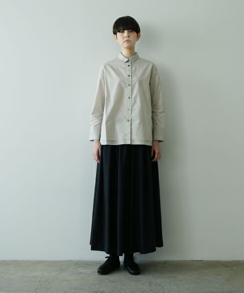 Mochiモチfinx cotton double slit shirt [off beige/ma25-b-01] 